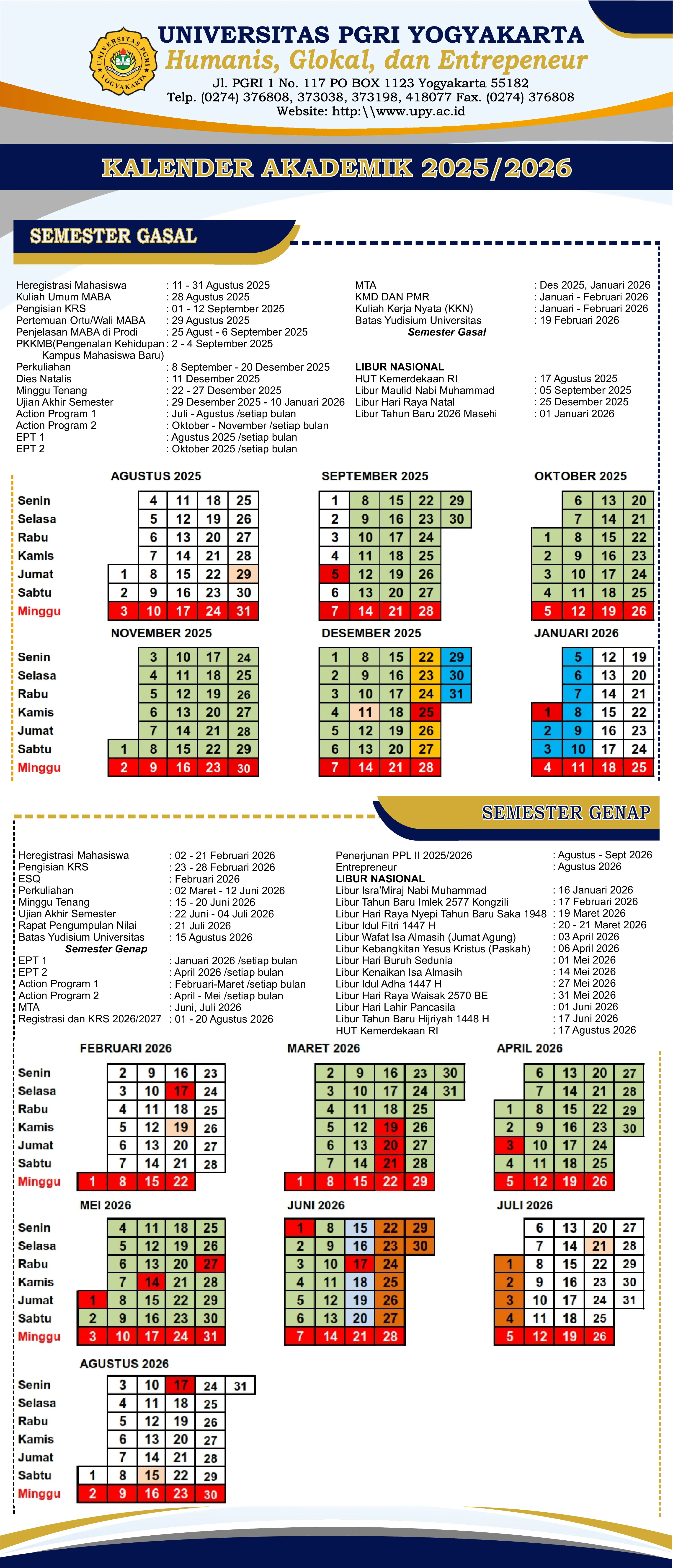 KALENDER AKADEMIK UPY 2025/2026